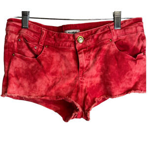 Pull & Bear Red Tye Dyed Short Shorts